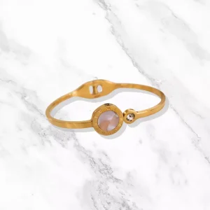 Bracelet Ida en acier inoxydable doré avec pierre précieuse.