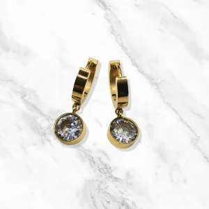Boucles d'oreilles Brila en acier doré - Élégance intemporelle