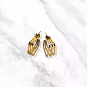 Boucles d'oreilles Elegancia dorées en acier inoxydable